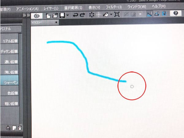 クリップスタジオ　カーソル形状　ブラシサイズ