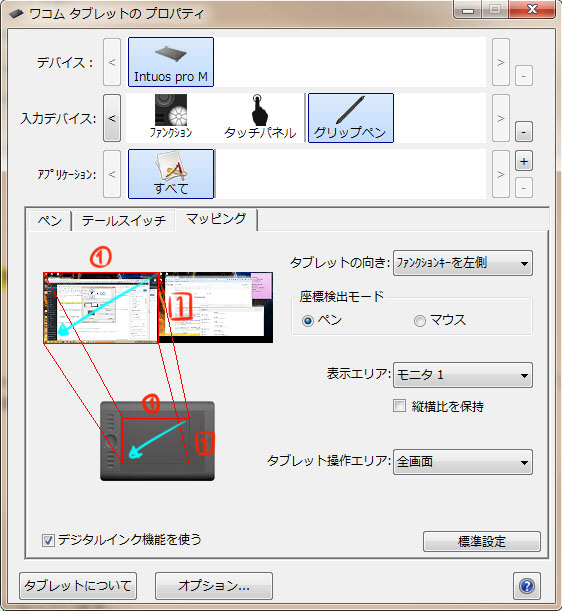 ワコム　ペンタブ　プロパティ