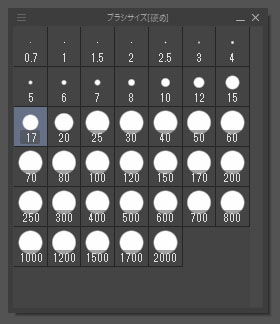ブラシサイズ　パレット　基本
