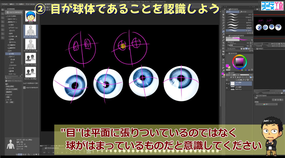 目の描き方のコツ キャライラストの魅力をあげるパーツと構造からおさえよう コンテアニメ工房